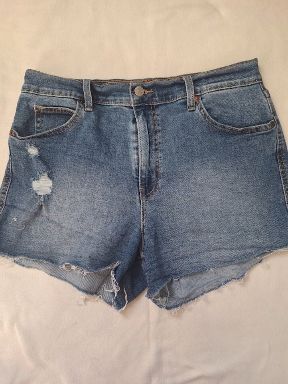 Levi's Signature Heritage High-Rise Shorts W29 Size 8 Distressed Denim